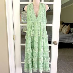 Gianni Bini mint tiered lace dress